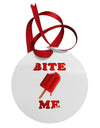 Bite Me Ice Cream Circular Metal Ornament-Ornament-TooLoud-White-Davson Sales