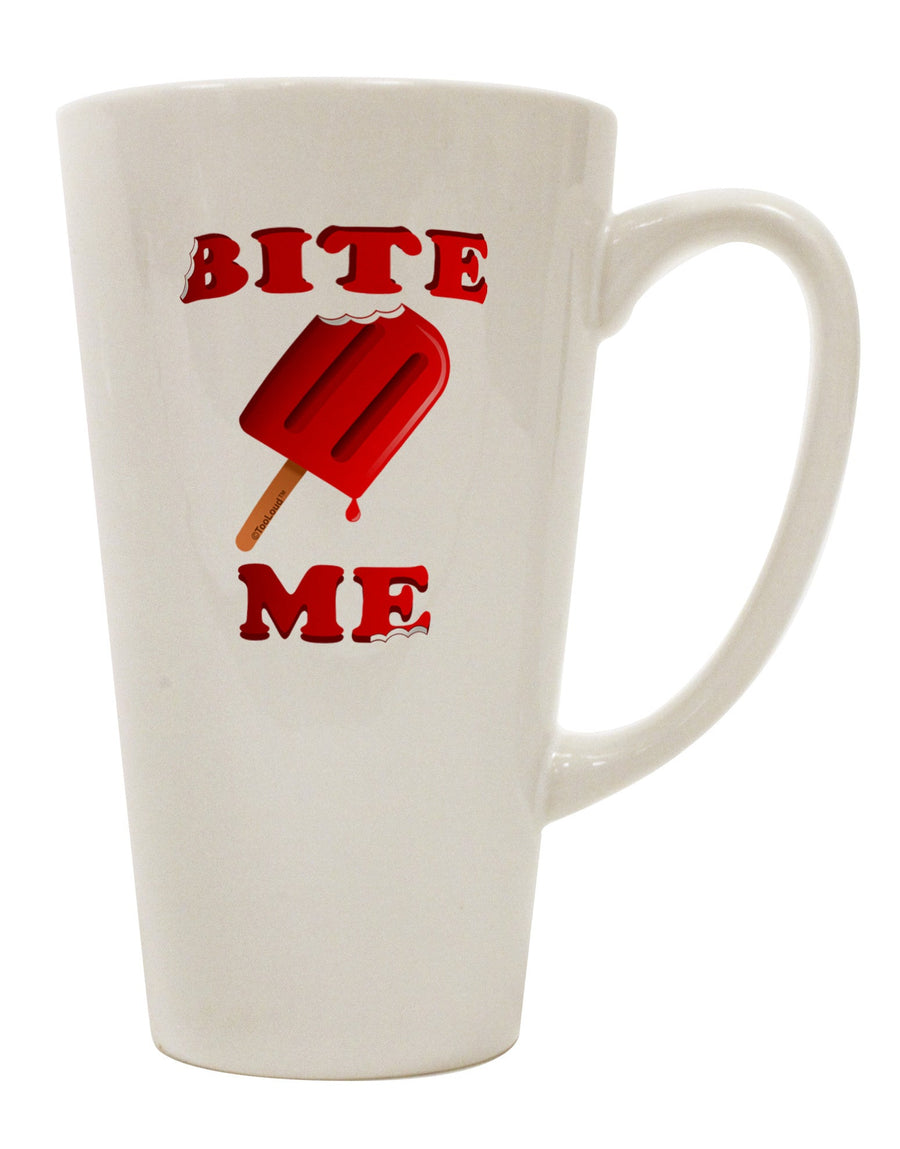 Bite Me Ice Cream - Expertly Crafted 16 Ounce Conical Latte Coffee Mug - TooLoud-Conical Latte Mug-TooLoud-White-Davson Sales