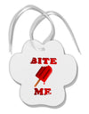 Bite Me Ice Cream Paw Print Shaped Ornament-Ornament-TooLoud-White-Davson Sales