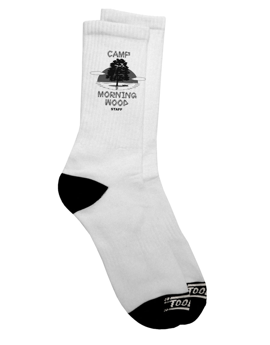 Black and White Adult Crew Socks - for Camp Morning Wood - TooLoud-Socks-TooLoud-White-Ladies-4-6-Davson Sales