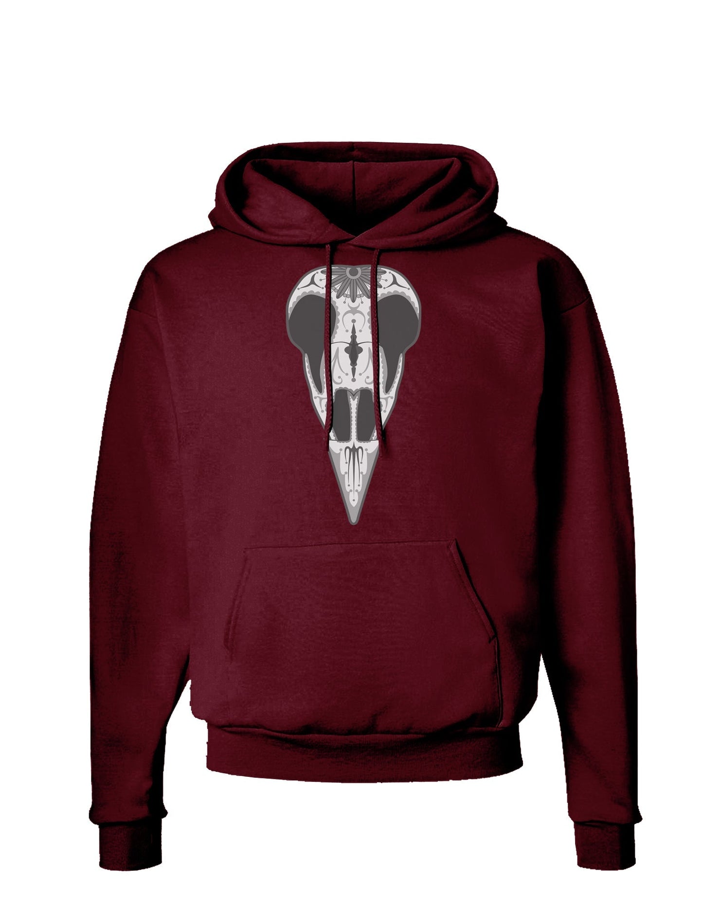 Black and White Mystic Bird Skull Day of the Dead Dark Hoodie Sweatshirt-Hoodie-TooLoud-Maroon-Small-Davson Sales