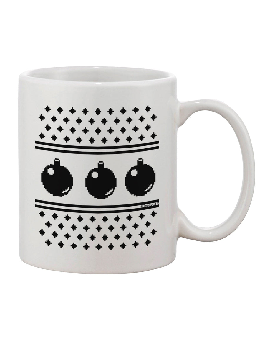 Black and White Printed 11 oz Coffee Mug - Perfect for Ugly Sweater Ornaments - TooLoud-11 OZ Coffee Mug-TooLoud-White-Davson Sales