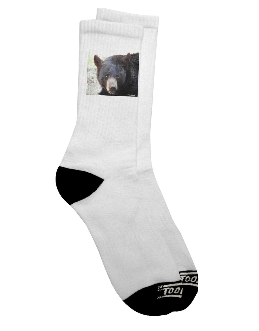 Black Bear Adult Crew Socks - A Must-Have for Fashionable Comfort - TooLoud-Socks-TooLoud-White-Ladies-4-6-Davson Sales