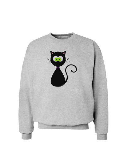 Black Cat Halloween Sweatshirt-Sweatshirts-TooLoud-AshGray-Small-Davson Sales