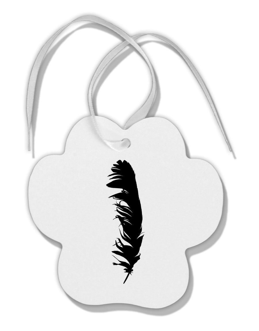 Black Feather Paw Print Shaped Ornament-Ornament-TooLoud-White-Davson Sales