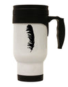 Black Feather Stainless Steel 14oz Travel Mug-Travel Mugs-TooLoud-White-Davson Sales