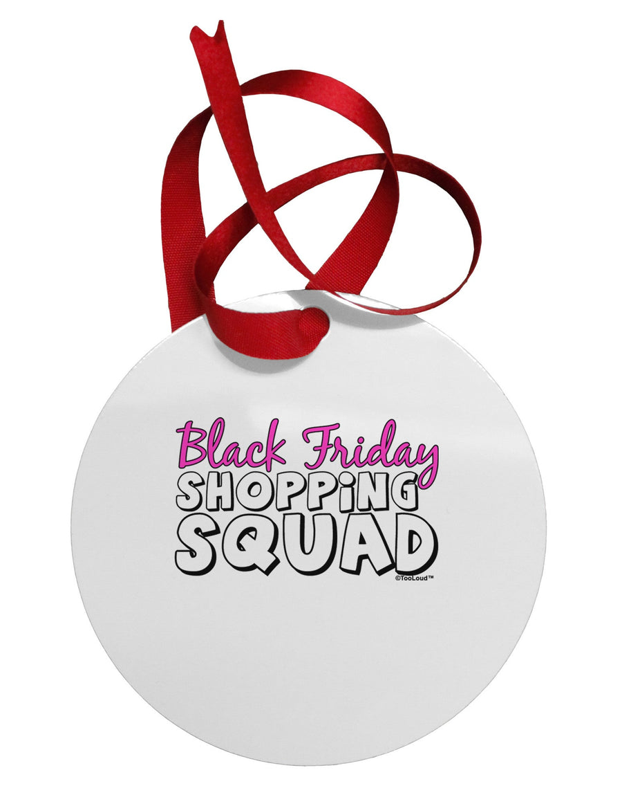 Black Friday Shopping Squad Circular Metal Ornament-Ornament-TooLoud-White-Davson Sales