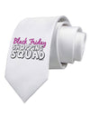 Black Friday Shopping Squad Printed White Necktie