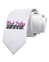 Black Friday Survivor Printed White Necktie