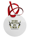 Black Friday Vet - Outta My Way Circular Metal Ornament-Ornament-TooLoud-White-Davson Sales