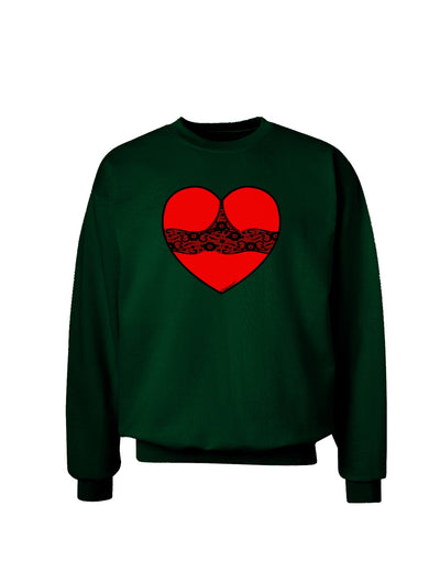 Black Lace Panty Heart Adult Dark Sweatshirt-Sweatshirts-TooLoud-Deep-Forest-Green-Small-Davson Sales