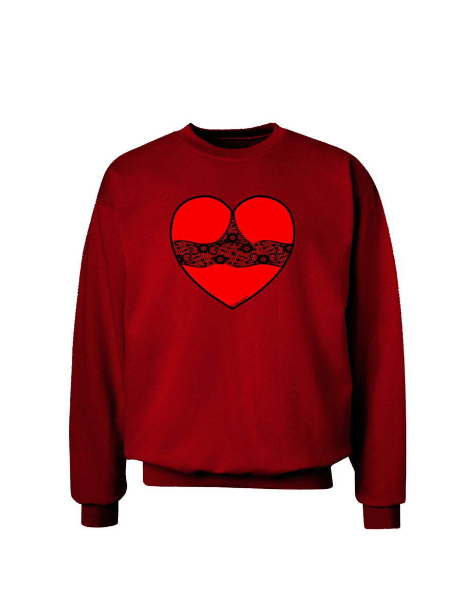 Black Lace Panty Heart Adult Dark Sweatshirt-Sweatshirts-TooLoud-Black-Small-Davson Sales