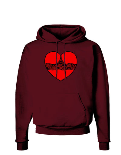 Black Lace Panty Heart Dark Hoodie Sweatshirt-Hoodie-TooLoud-Maroon-Small-Davson Sales