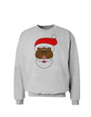 Black Santa Claus Face Christmas Sweatshirt-Sweatshirts-TooLoud-AshGray-Small-Davson Sales