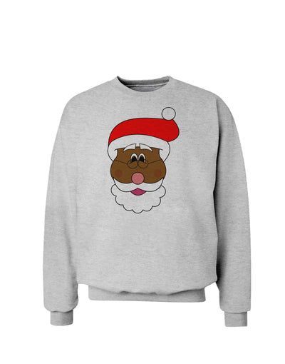 Black Santa Claus Face Christmas Sweatshirt-Sweatshirts-TooLoud-AshGray-Small-Davson Sales