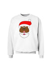 Black Santa Claus Face Christmas Sweatshirt-Sweatshirts-TooLoud-White-Small-Davson Sales