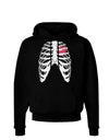 Black Skeleton Bones Ribcage with Heart Dark Hoodie Sweatshirt-Hoodie-TooLoud-Black-Small-Davson Sales