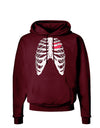 Black Skeleton Bones Ribcage with Heart Dark Hoodie Sweatshirt-Hoodie-TooLoud-Maroon-Small-Davson Sales