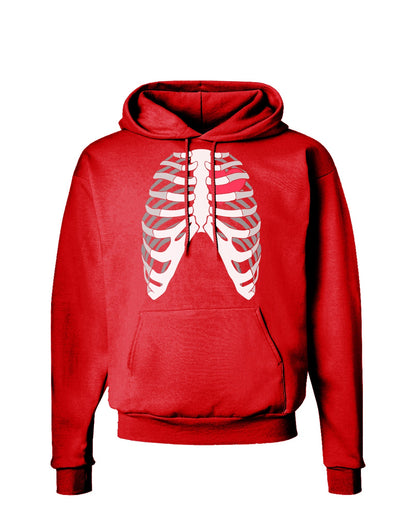 Black Skeleton Bones Ribcage with Heart Dark Hoodie Sweatshirt-Hoodie-TooLoud-Red-Small-Davson Sales