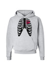 Black Skeleton Bones Ribcage with Heart Hoodie Sweatshirt-Hoodie-TooLoud-AshGray-Small-Davson Sales