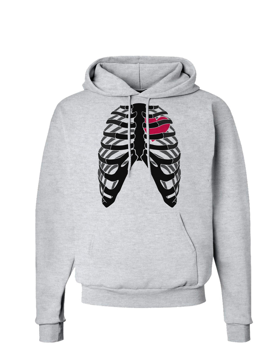 Black Skeleton Bones Ribcage with Heart Hoodie Sweatshirt-Hoodie-TooLoud-White-Small-Davson Sales