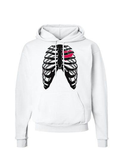 Black Skeleton Bones Ribcage with Heart Hoodie Sweatshirt-Hoodie-TooLoud-White-Small-Davson Sales