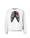 Black Skeleton Bones Ribcage with Heart Sweatshirt-Sweatshirts-TooLoud-White-Small-Davson Sales