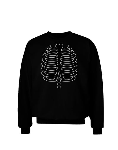 Black Skeleton Ribcage Halloween Adult Dark Sweatshirt-Sweatshirts-TooLoud-Black-Small-Davson Sales