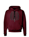 Black Skeleton Ribcage Halloween Dark Hoodie Sweatshirt-Hoodie-TooLoud-Maroon-Small-Davson Sales