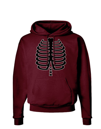 Black Skeleton Ribcage Halloween Dark Hoodie Sweatshirt-Hoodie-TooLoud-Maroon-Small-Davson Sales