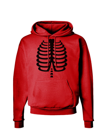 Black Skeleton Ribcage Halloween Hoodie Sweatshirt-Hoodie-TooLoud-Red-Small-Davson Sales