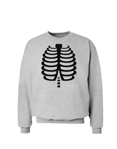 Black Skeleton Ribcage Halloween Sweatshirt-Sweatshirts-TooLoud-AshGray-Small-Davson Sales