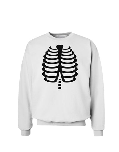 Black Skeleton Ribcage Halloween Sweatshirt-Sweatshirts-TooLoud-White-Small-Davson Sales