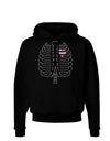 Black Skeleton Ribcage with Pink Heart Halloween Dark Hoodie Sweatshirt-Hoodie-TooLoud-Black-Small-Davson Sales