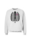 Black Skeleton Ribcage with Pink Heart Halloween Sweatshirt-Sweatshirts-TooLoud-White-Small-Davson Sales