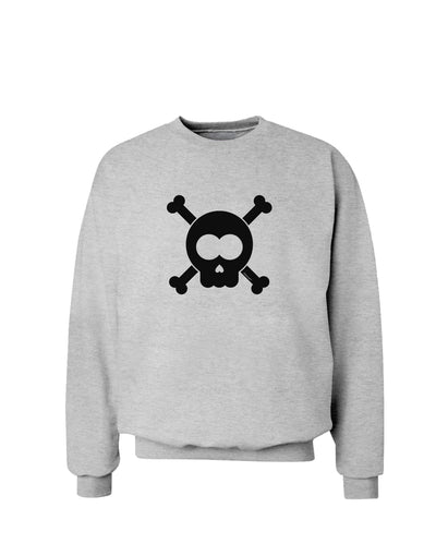 Black Skull and Crossbones Sweatshirt-Sweatshirts-TooLoud-AshGray-Small-Davson Sales