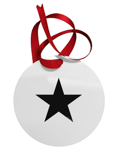 Black Star Circular Metal Ornament-Ornament-TooLoud-Davson Sales