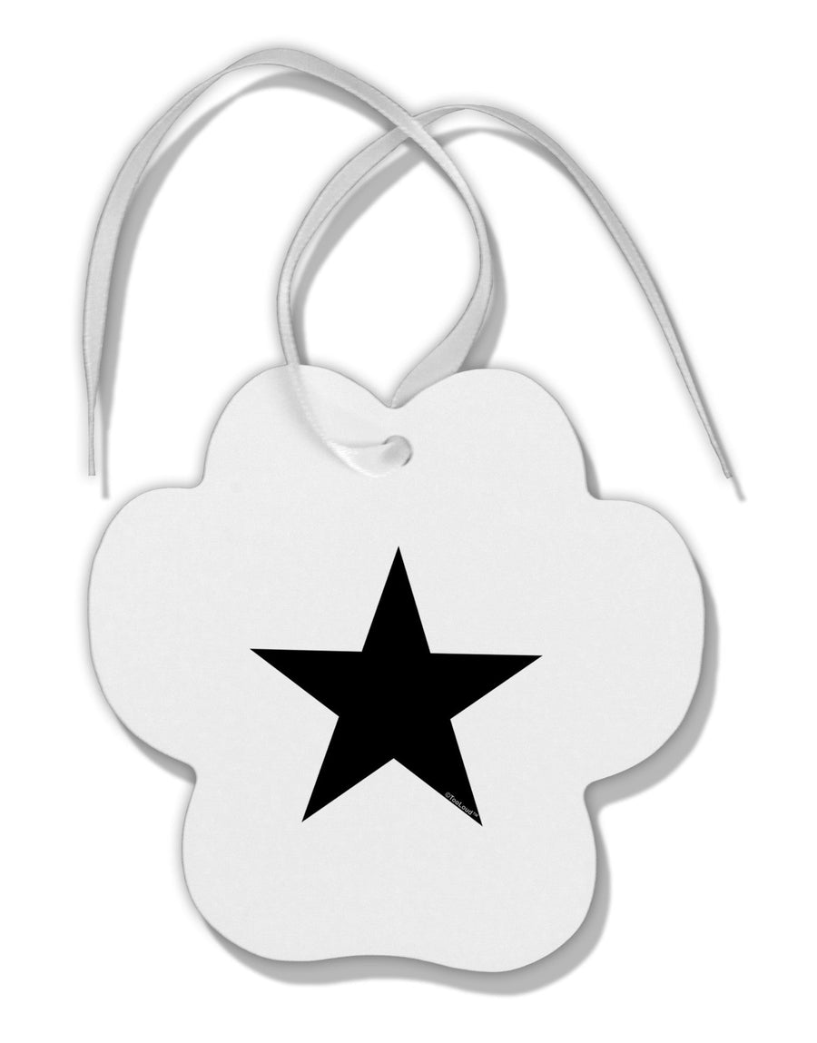 Black Star Paw Print Shaped Ornament-Ornament-TooLoud-Davson Sales