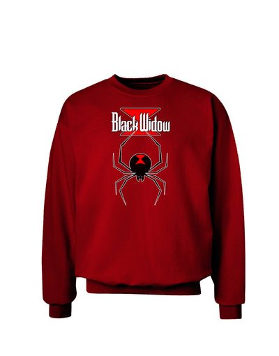 Black Widow Spider Design - Logo Adult Dark Sweatshirt-Sweatshirts-TooLoud-Deep-Red-Small-Davson Sales