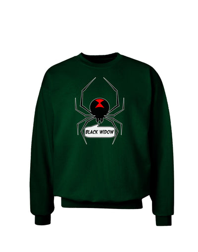 Black Widow Spider Design - Text Adult Dark Sweatshirt-Sweatshirts-TooLoud-Deep-Forest-Green-Small-Davson Sales