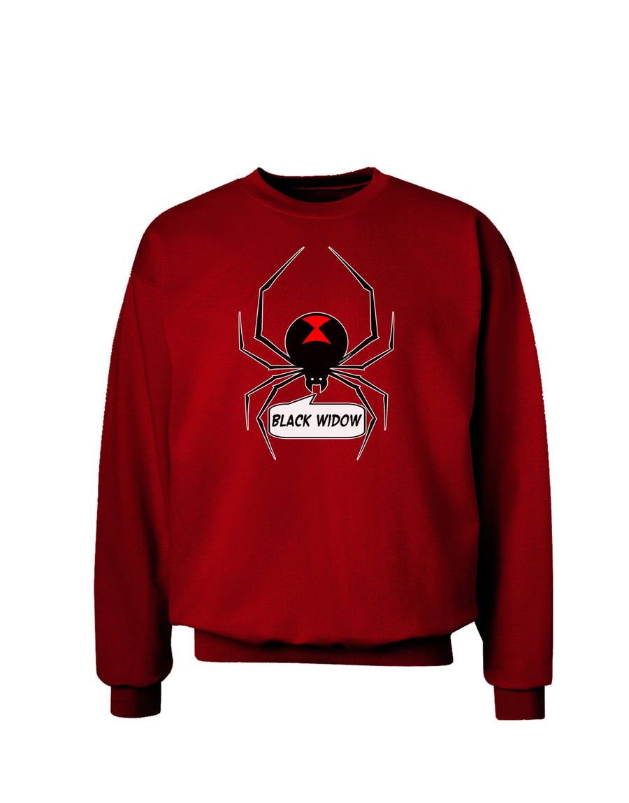 Black Widow Spider Design - Text Adult Dark Sweatshirt-Sweatshirts-TooLoud-Black-Small-Davson Sales