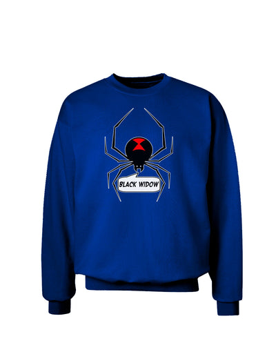 Black Widow Spider Design - Text Adult Dark Sweatshirt-Sweatshirts-TooLoud-Deep-Royal-Blue-Small-Davson Sales