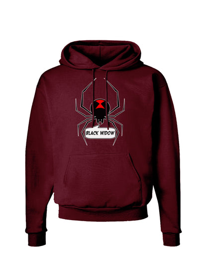 Black Widow Spider Design - Text Dark Hoodie Sweatshirt-Hoodie-TooLoud-Maroon-Small-Davson Sales