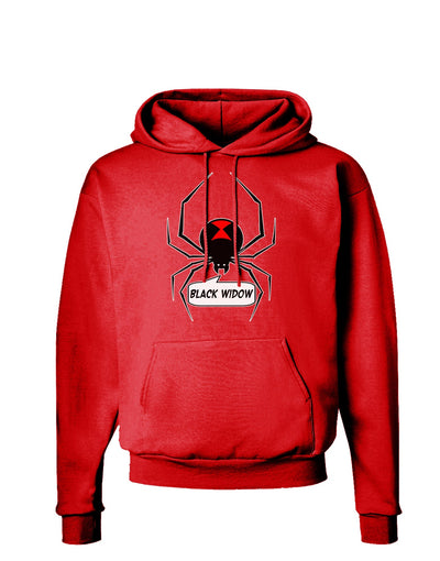 Black Widow Spider Design - Text Dark Hoodie Sweatshirt-Hoodie-TooLoud-Red-Small-Davson Sales