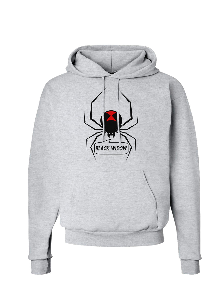 Black Widow Spider Design - Text Hoodie Sweatshirt-Hoodie-TooLoud-White-Small-Davson Sales