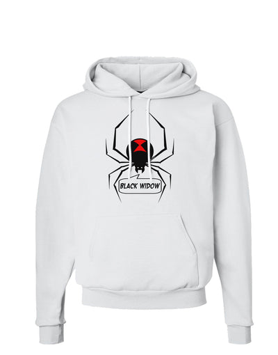 Black Widow Spider Design - Text Hoodie Sweatshirt-Hoodie-TooLoud-White-Small-Davson Sales