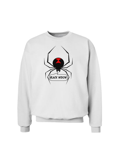 Black Widow Spider Design - Text Sweatshirt-Sweatshirts-TooLoud-White-Small-Davson Sales