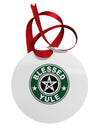 Blessed Yule Emblem Circular Metal Ornament by TooLoud-Ornament-TooLoud-White-Davson Sales