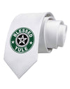Blessed Yule Emblem Printed White Necktie by