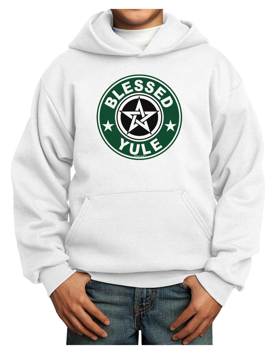 Blessed Yule Emblem Youth Hoodie Pullover Sweatshirt by-Youth Hoodie-TooLoud-White-XL-Davson Sales